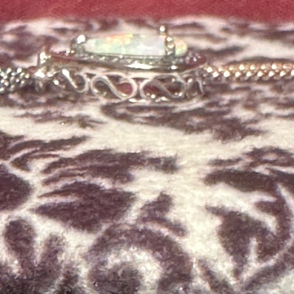 Sterling Silver Teardrop Opal Pendant with amethyst accents stones .  NWOT - Picture 14 of 14